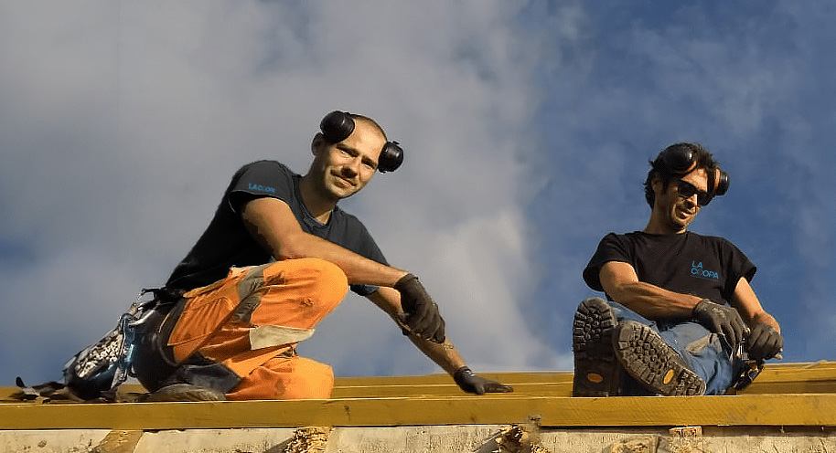 Artisans sur un chantier